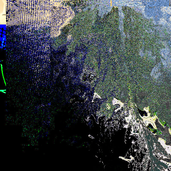 Bild-Collage aus Fotos in grellen Farben mit negativen Farbfilter-Effekten